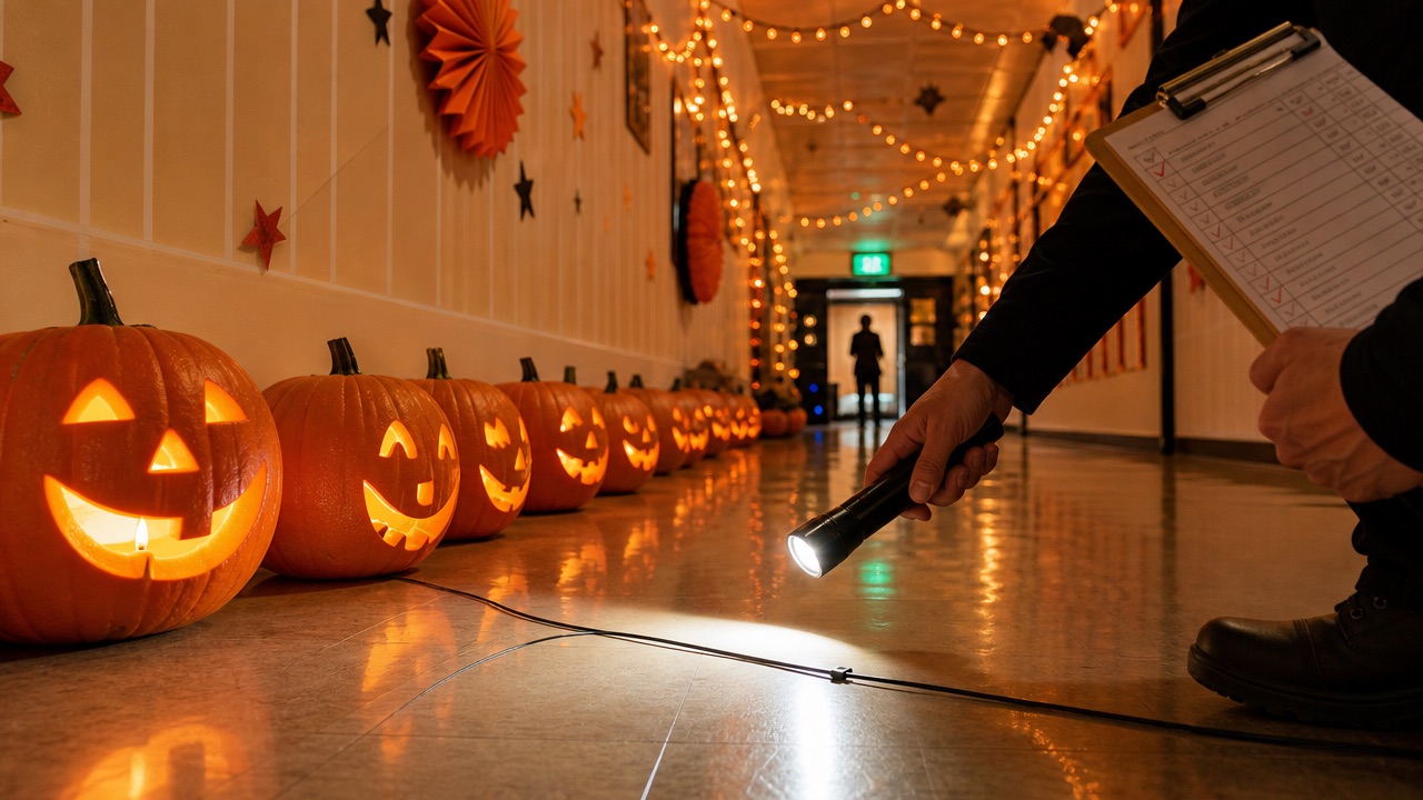 Checklist de segurança para casas assombradas e eventos de Halloween antes de abrir as portas